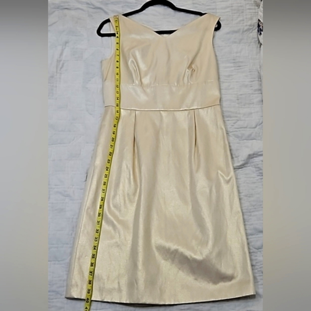 Escada Luxury Champagne Cream  Sheath dress with pockets! Silk/cotton blend - Picture 2 of 13